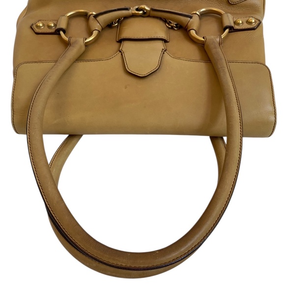Gucci w/ COA Horsebit Chain Leather Shoulder Bag - Camel Tan - Authentic Satchel - Picture 10 of 16